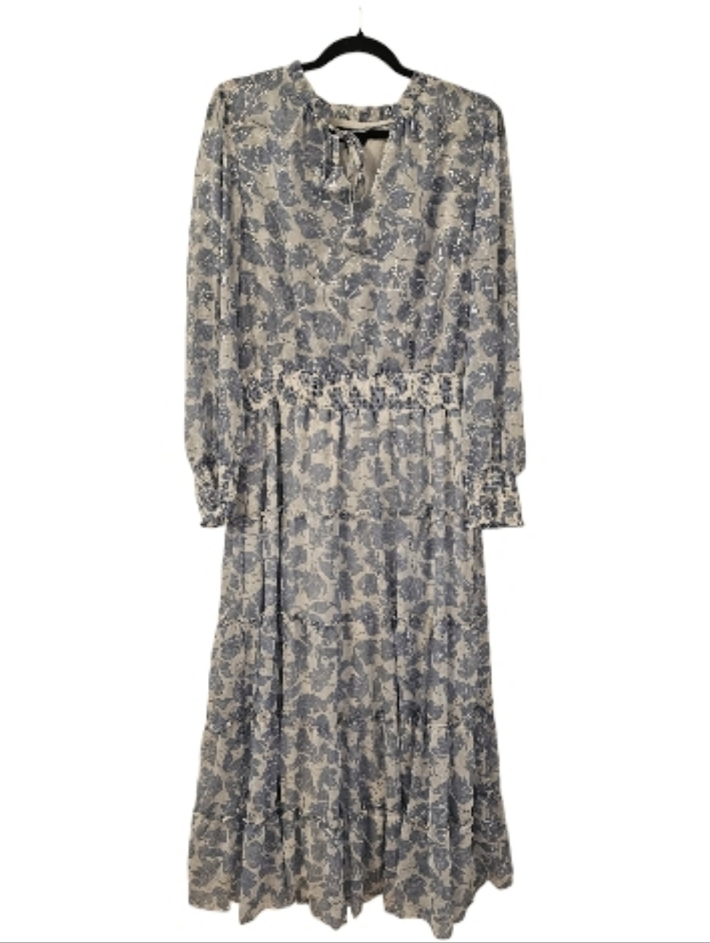 Multi-Coloured 1.State Women's Long Sleeve Floral Tiered Maxi Dress